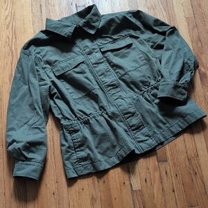Old Navy Khaki Green Zip-Up Utility Jacket
